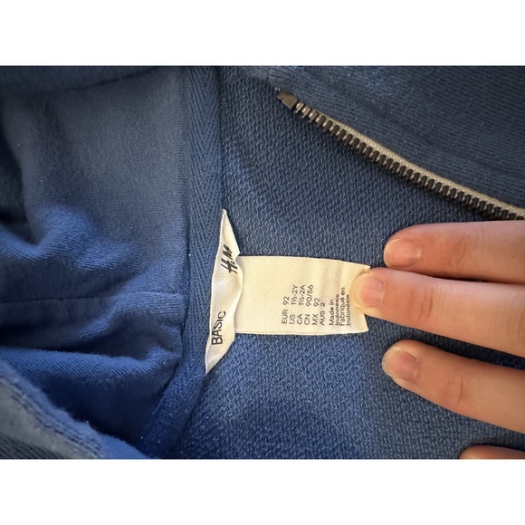 5/$10 H&M Hooded blue sweater vest zip up 1-2T - Picture 2 of 3